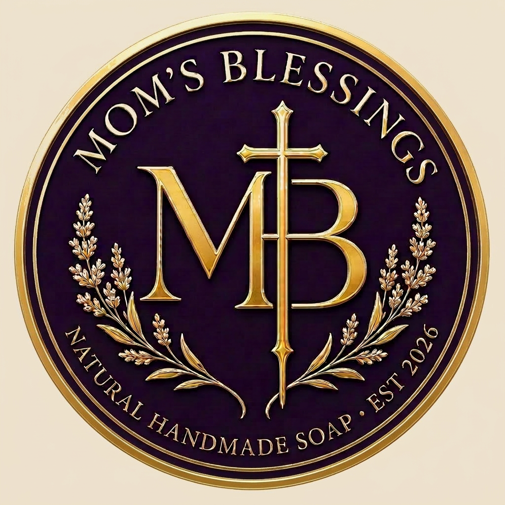 Mom's Blessings emblem — natural handmade soap, est. 2026